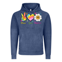 Vintage Denim peace love happiness Vintage Hoodie - NancyCooperArtShop