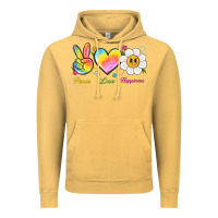 Vintage Mustard peace love happiness Vintage Hoodie - NancyCooperArtShop