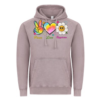 Vintage Zinc peace love happiness Vintage Hoodie - NancyCooperArtShop