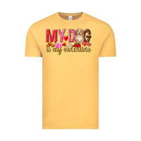 Vintage Mustard my dog is my valentine Vintage Tee - NancyCooperArtShop