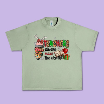 Teachers Always Make The Nice List Urban Heavy Tee Designed By Maliassmallbusiness