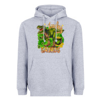 Heather Grey St. Patrick's day lucky Saurus Heavyweight Hoodie - HowdyJamesFarm