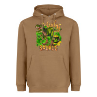 Toasted Coconut St. Patrick's day lucky Saurus Heavyweight Hoodie - HowdyJamesFarm
