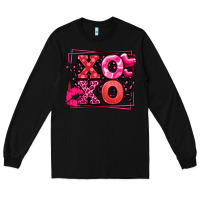 Black Xoxo Valentine's Day leopard frame Long Sleeve Tee - LillyAllenDesigns