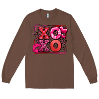 Chestnut Xoxo Valentine's Day leopard frame Long Sleeve Tee - LillyAllenDesigns