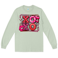Matcha Xoxo Valentine's Day leopard frame Long Sleeve Tee - LillyAllenDesigns