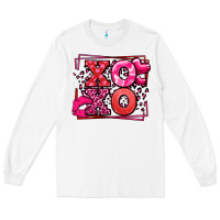 White Xoxo Valentine's Day leopard frame Long Sleeve Tee - LillyAllenDesigns