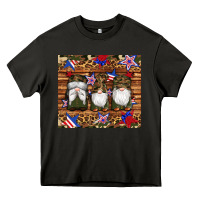 Camouflage Gnomes American Flag Star Leopard Heavy Core Tee | Teevron
