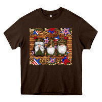 Chocolate Brown camouflage gnomes american flag star leopard Heavy Core Tee - Artiststas