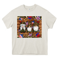 Cream camouflage gnomes american flag star leopard Heavy Core Tee - Artiststas