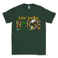 Sports Green one lucky nurse Classic Tee - CowhideDigitalArt