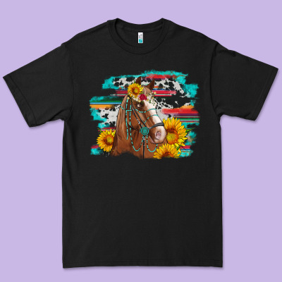 Horse With Sunflowers Premium Tee Designed By Artiststas