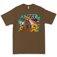 Cacao horse with sunflowers Premium Tee - Artiststas