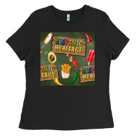 Black hispanic heritage seamless pattern Ladies Tee - BundleAndBundleShop