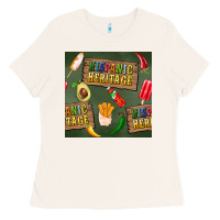 Bone hispanic heritage seamless pattern Ladies Tee - BundleAndBundleShop