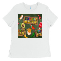 White hispanic heritage seamless pattern Ladies Tee - BundleAndBundleShop