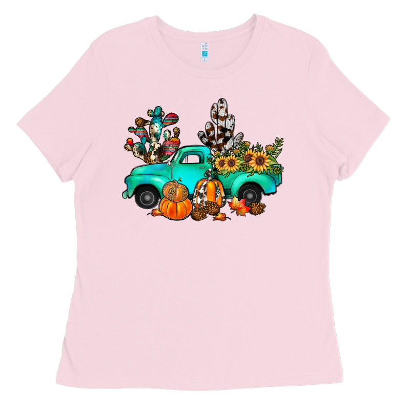 Cactus Pumpkin Truck Fall Ladies Tee by JahusDesignShop | Teevron
