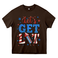 Chocolate Brown let's get lit Heavy Core Tee - BundleAndBundleShop