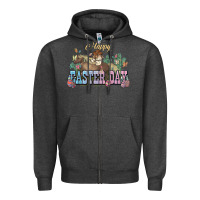 Charcoal Heather Happy Easter Day rodeo Zipper Hoodie - HowdyJamesFarm