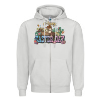 Dove Grey Happy Easter Day rodeo Zipper Hoodie - HowdyJamesFarm