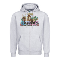 Heather Grey Happy Easter Day rodeo Zipper Hoodie - HowdyJamesFarm