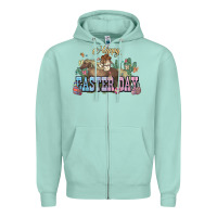 Seafoam Happy Easter Day rodeo Zipper Hoodie - HowdyJamesFarm