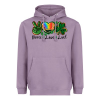 Lavender Peace love St. Patrick's Day Heavyweight Hoodie - CowGirlArtShop