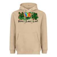 Mushroom Peace love St. Patrick's Day Heavyweight Hoodie - CowGirlArtShop