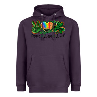 Plum Peace love St. Patrick's Day Heavyweight Hoodie - CowGirlArtShop