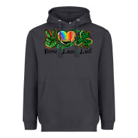 Smoke Peace love St. Patrick's Day Heavyweight Hoodie - CowGirlArtShop