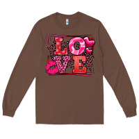Chestnut Love Valentine's Day leopard frame Long Sleeve Tee - LillyAllenDesigns