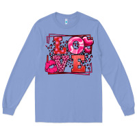 Colony Blue Love Valentine's Day leopard frame Long Sleeve Tee - LillyAllenDesigns