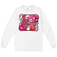 White Love Valentine's Day leopard frame Long Sleeve Tee - LillyAllenDesigns