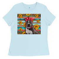 Baby Blue western pitbull Ladies Tee - Artiststas