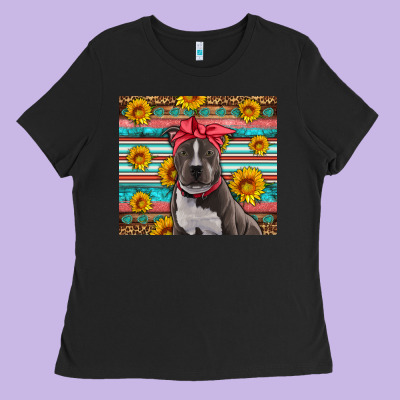 Western Pitbull Ladies Tee Designed By Artiststas