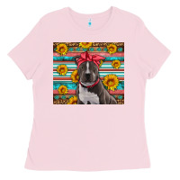 Bubblegum Pink western pitbull Ladies Tee - Artiststas
