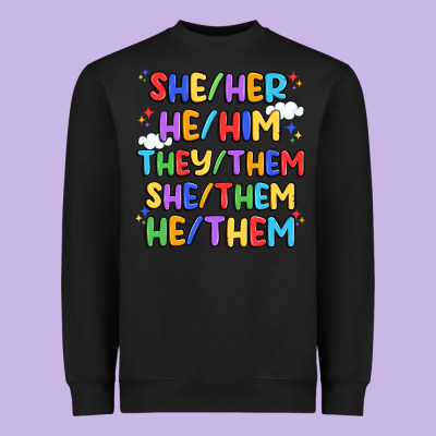Pride Pronouns Heavyweight Sweatshirt Designed By Artiststas