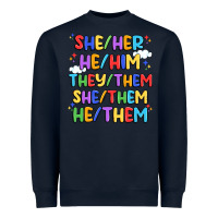 Navy pride pronouns Heavyweight Sweatshirt - Artiststas