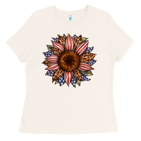 Bone usa flag camouflage leopard sunflower Ladies Tee - Artiststas