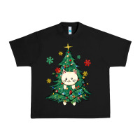 Black christmas tree cat Urban Heavy Tee - MaliasSmallBusiness