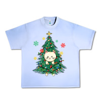 Grape Ice christmas tree cat Urban Heavy Tee - MaliasSmallBusiness