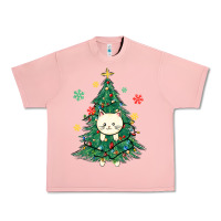 Salmon christmas tree cat Urban Heavy Tee - MaliasSmallBusiness