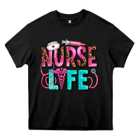 Black nurse life Heavy Core Tee - AdoDesignShop