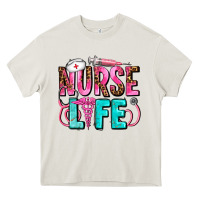 Cream nurse life Heavy Core Tee - AdoDesignShop