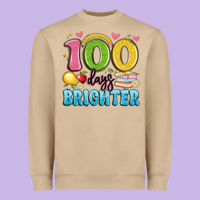 100 Days Brighter Heavyweight Sweatshirt Designed By Artiststas