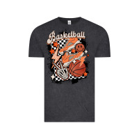 Vintage Black checkered retro basketball Vintage Tee - MaliasSmallBusiness