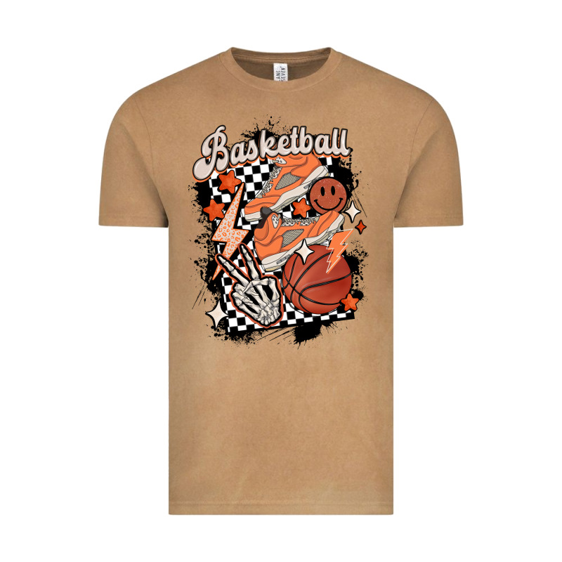 Checkered Retro Basketball Vintage Tee by MaliasSmallBusiness | Teevron