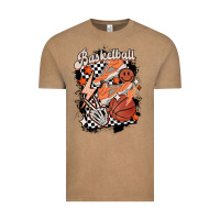 Vintage Coffee checkered retro basketball Vintage Tee - MaliasSmallBusiness