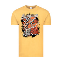 Vintage Mustard checkered retro basketball Vintage Tee - MaliasSmallBusiness