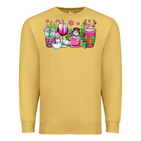 Antique Gold pink christmas snowman coffee cups Premium Sweatshirt - OliviaCreatesArt
